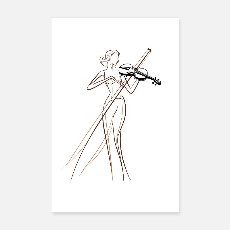 Violinist Drawing Poster 8" x 12" (20x30 cm)
