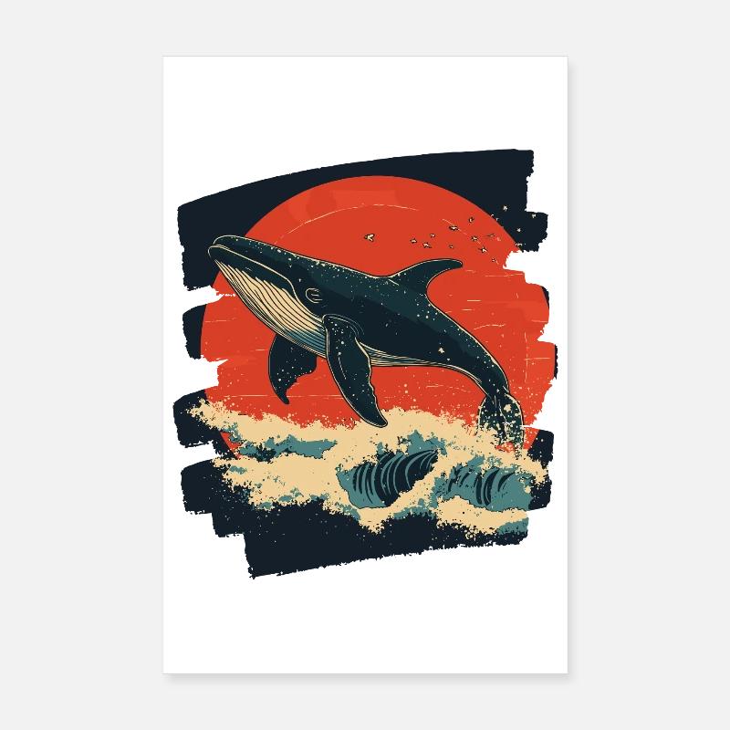 Wal Retro - Poster 20x30 cm - Weiß