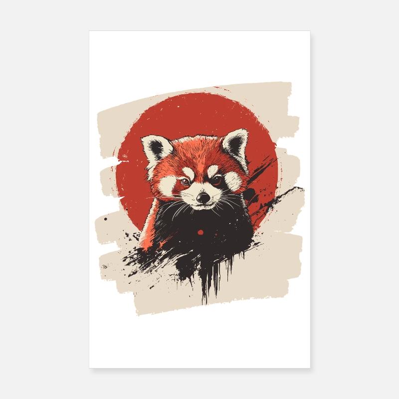 Roter Panda Retro Poster 20x30 cm