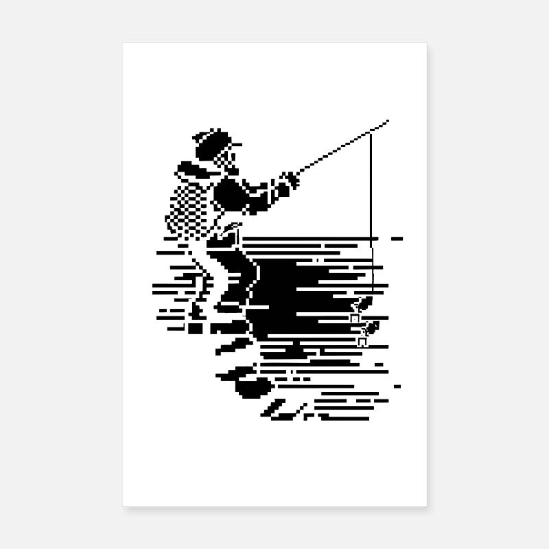 Pixel de pêche Poster 20 x 30 cm