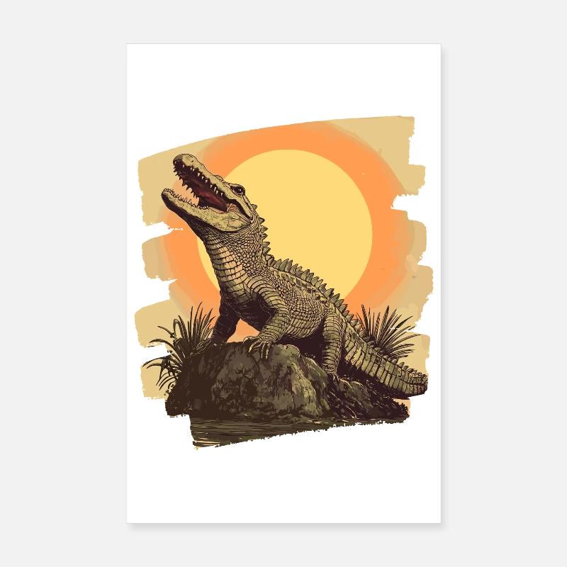 Krokodil Retro Poster 20x30 cm
