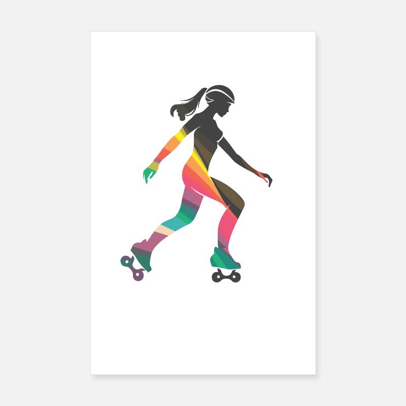 Fille de patin à roulettes Poster 20 x 30 cm