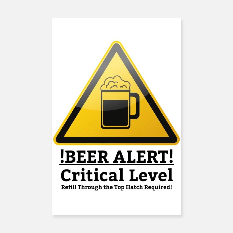 Bier Alarm! Warnzeichen englisch Poster 20x30 cm