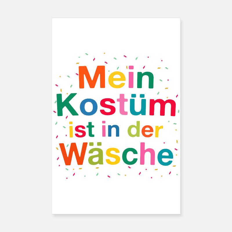 Costume de carnaval Mon costume est dans la lessive Poster 20 x 30 cm