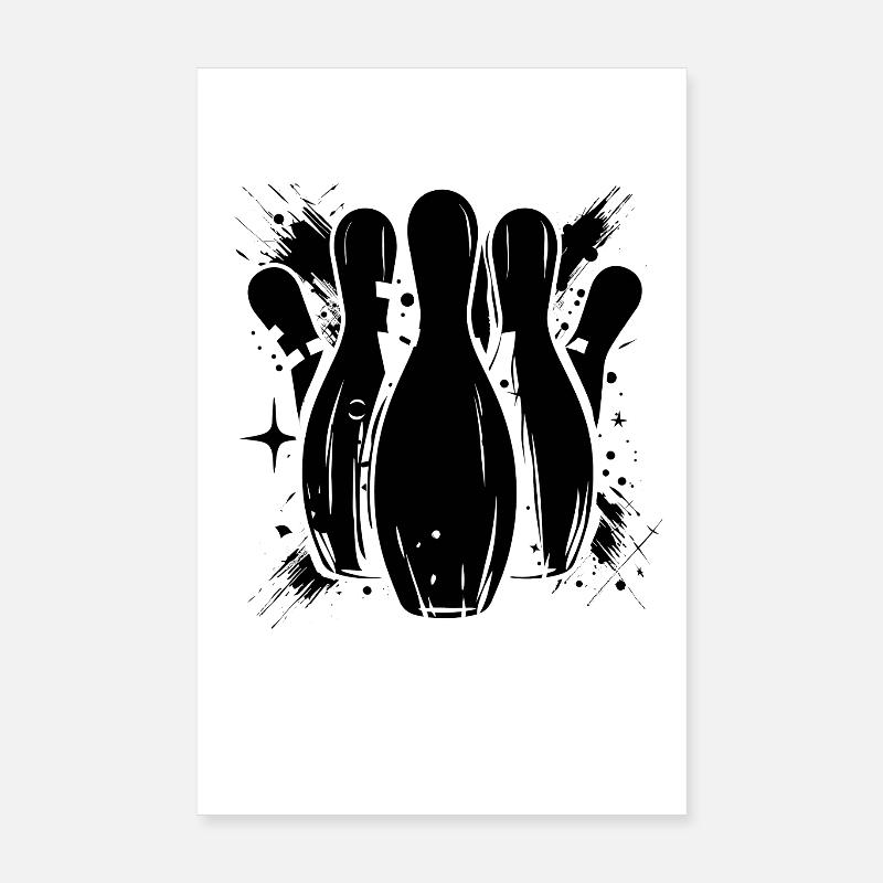 Bowling Drawing Poster 8" x 12" (20x30 cm)