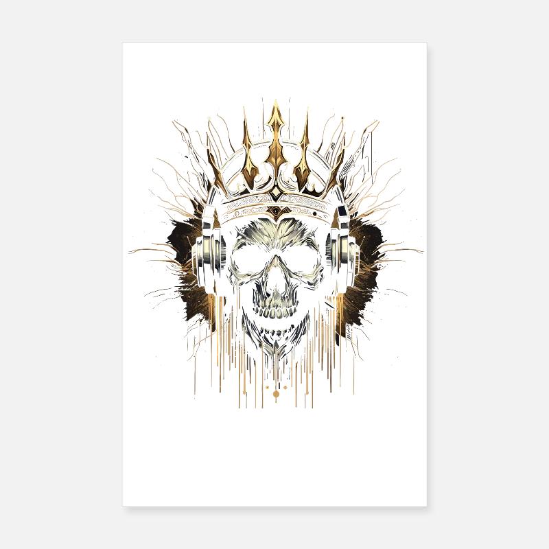 Gaming Totenkopf mit Krone Poster 20x30 cm