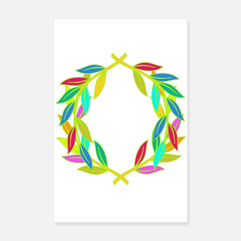 Regenbogen Lorbeerkranz Lorbeer Poster 20x30 cm