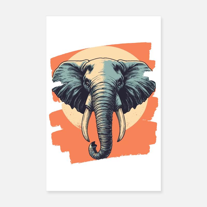 Éléphant Poster 20 x 30 cm