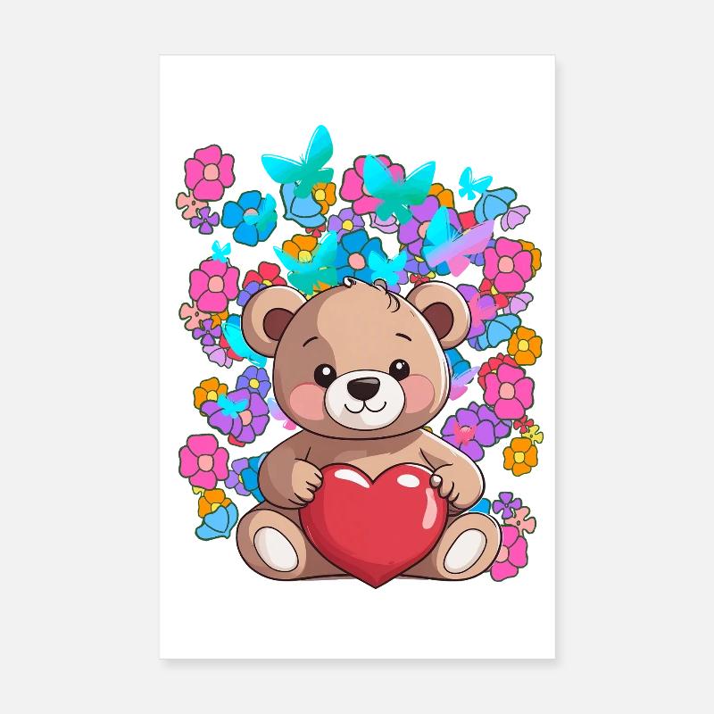 Valentine's Day Teddy Heru Teddy Bear Bear Child Poster 8" x 12" (20x30 cm)