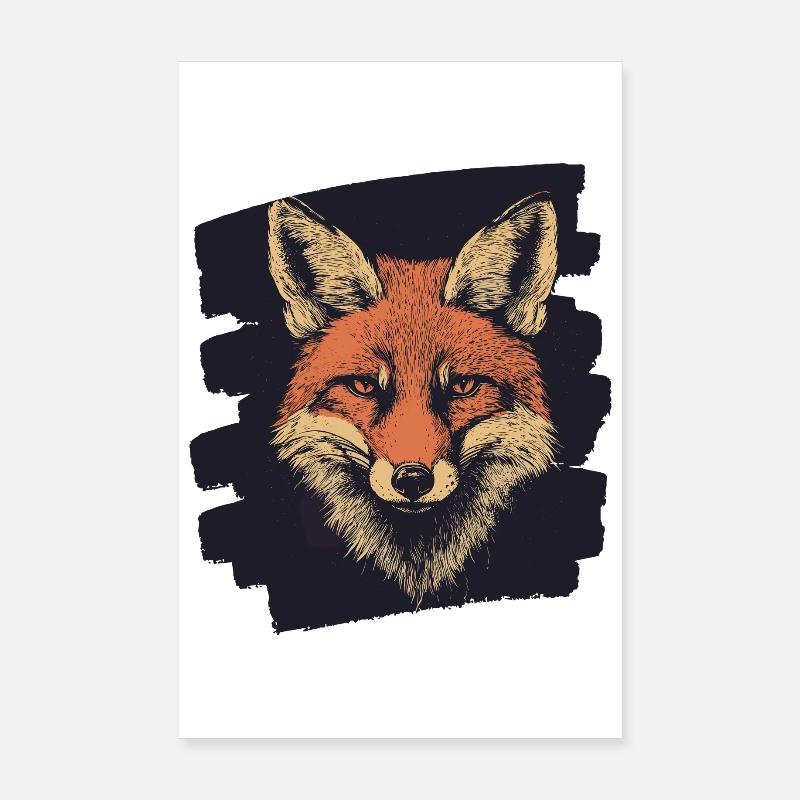 Fuchs - Poster 20x30 cm - Weiß