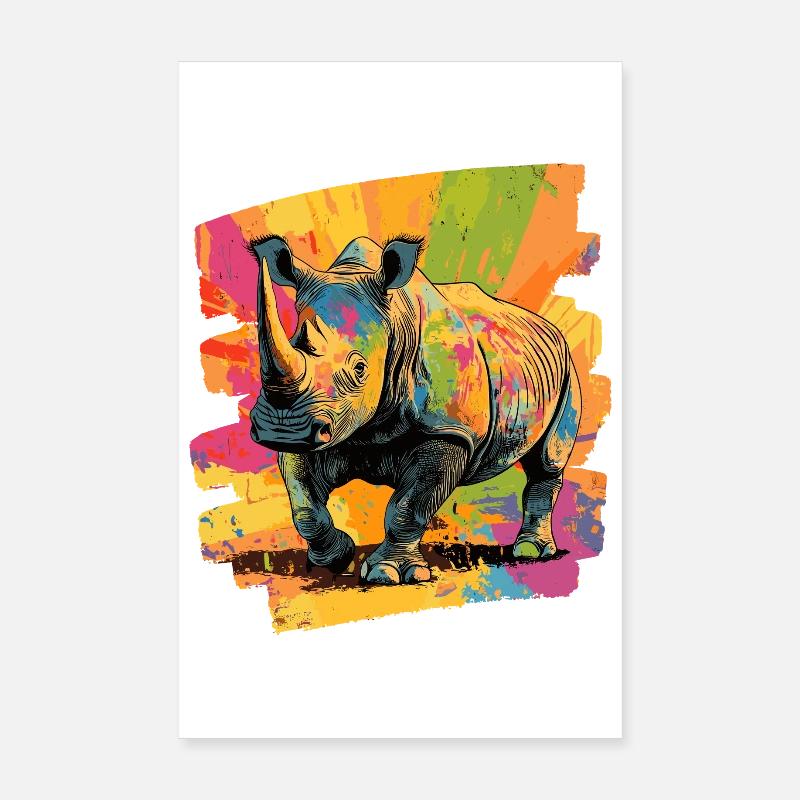 Rhinoceros Poster 8" x 12" (20x30 cm)
