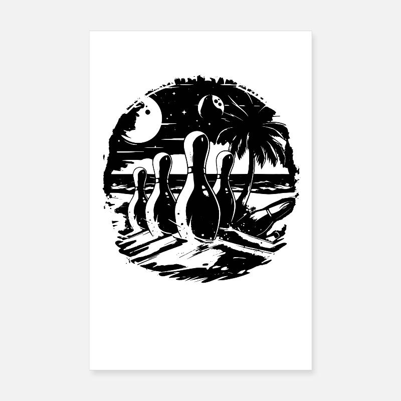 Bowling beach Poster 8" x 12" (20x30 cm)