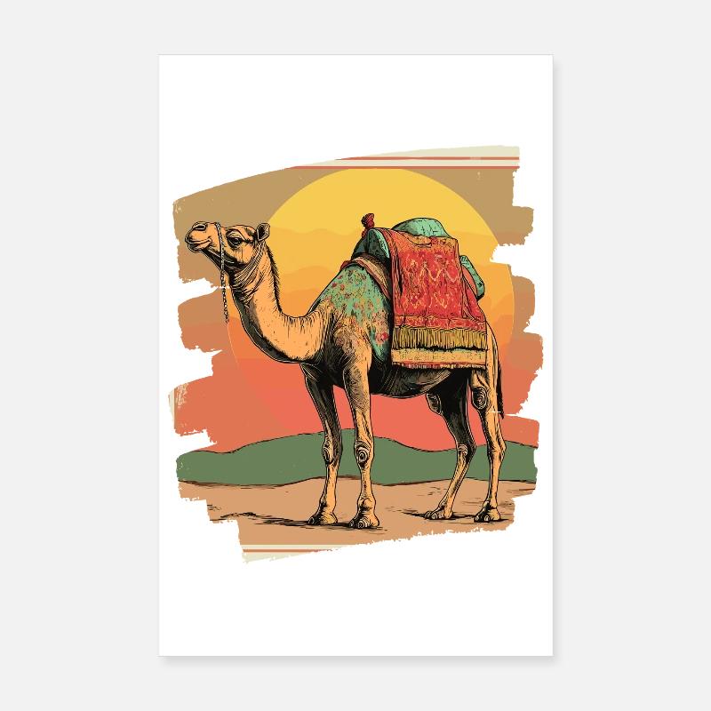 Kamel - Poster 20x30 cm - Weiß