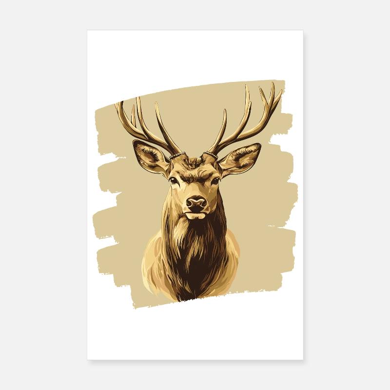 Hirsch mit Geweih Poster 20x30 cm