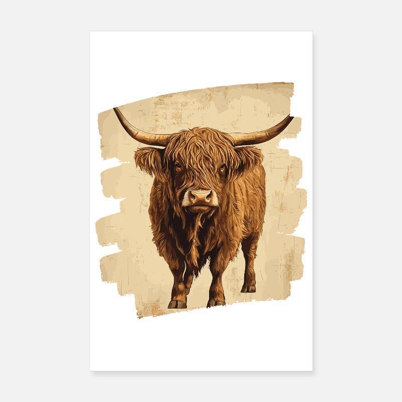 Scottish Highland cattle Poster 8" x 12" (20x30 cm)