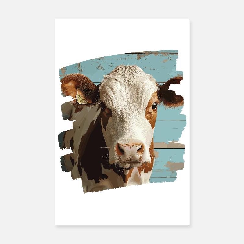 Kuh Bauer Poster 20x30 cm
