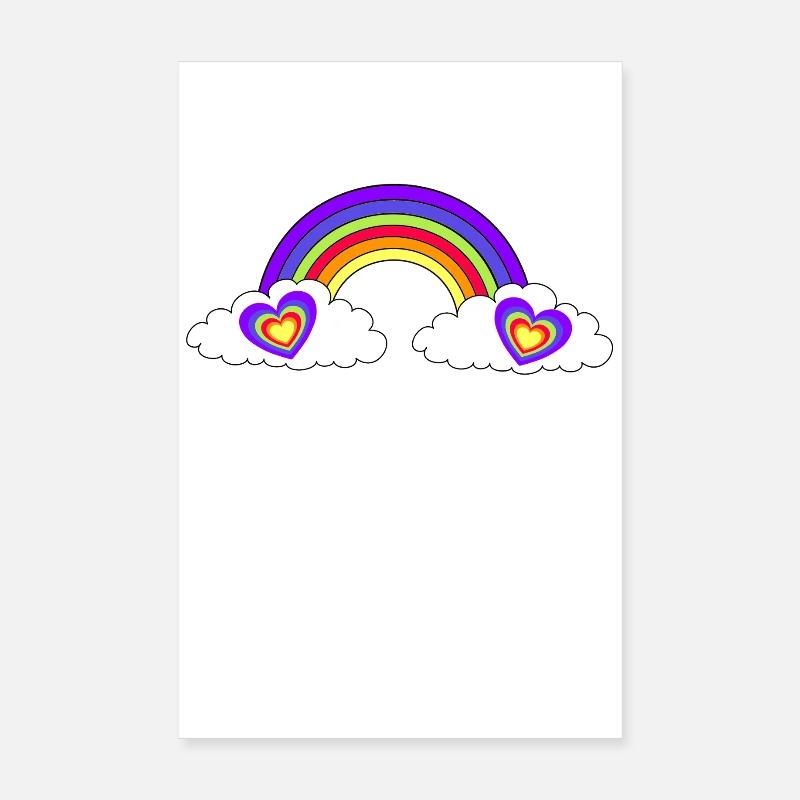 Coeurs arc-en-ciel LGBT Poster 20 x 30 cm