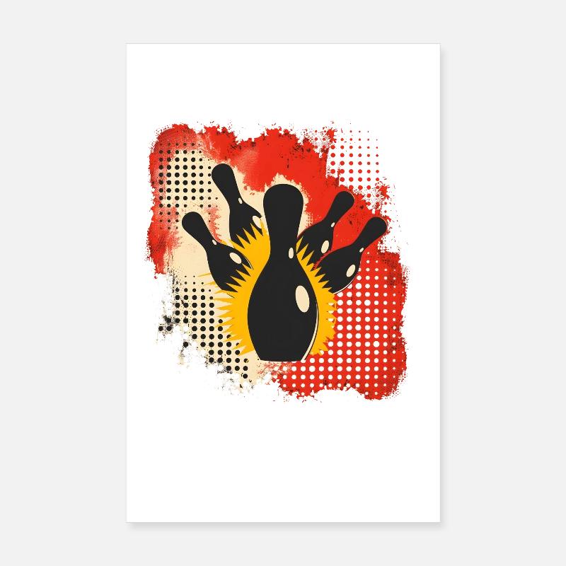 Bowling Éclaboussures de couleur Poster 20 x 30 cm