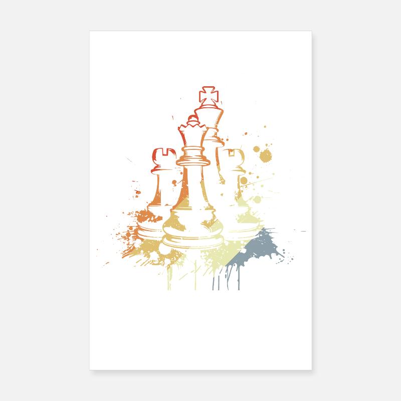 Chess Pieces Graffiti Poster 8" x 12" (20x30 cm)
