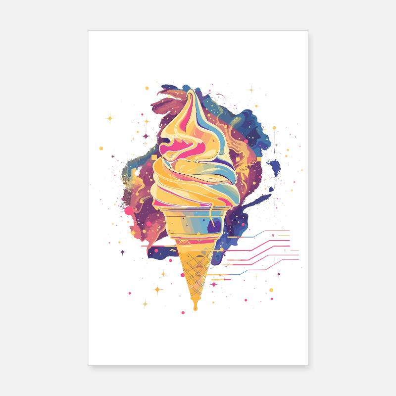 Eiscreme Vaporwave Poster 20x30 cm