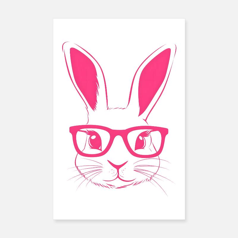 Lunettes de lapin Bunny Bunny Ears Bunny Gift Poster 20 x 30 cm