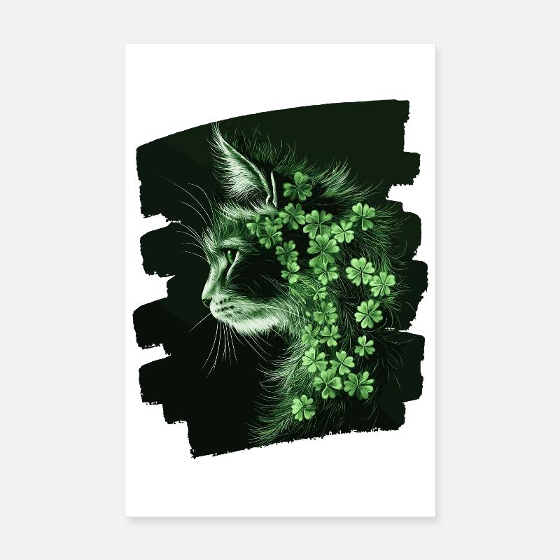 St Patrick's Day Cat Poster 8" x 12" (20x30 cm)