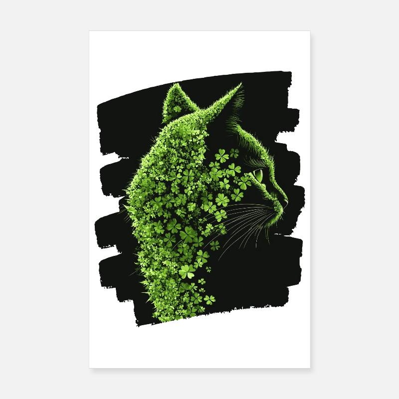 Chat de la Saint-Patrick Poster 20 x 30 cm