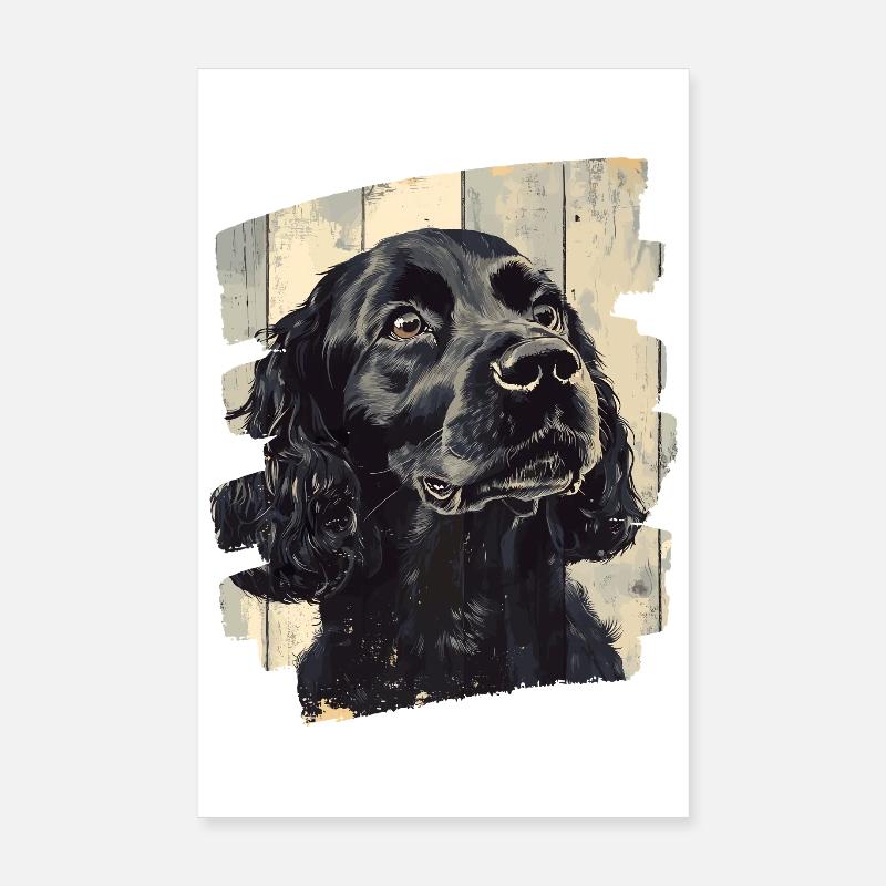 Cocker Spaniel - Poster 20x30 cm - Weiß