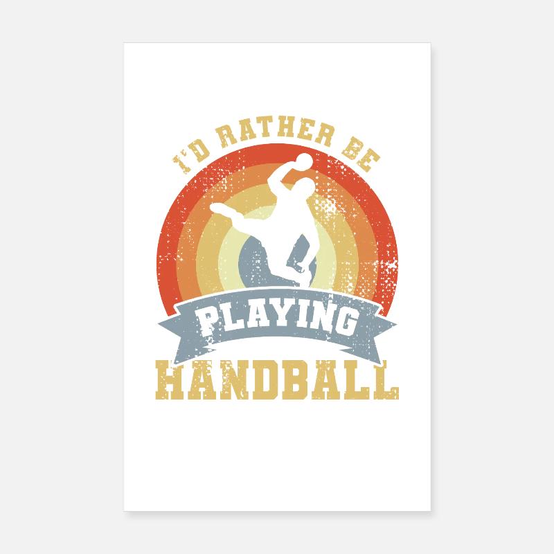 Handball Dicton Look Rétro Poster 20 x 30 cm