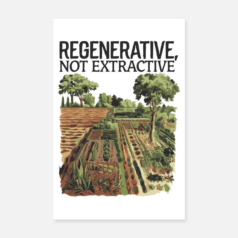 Régénératrice, pas extractive - Agriculture durable Poster 20 x 30 cm