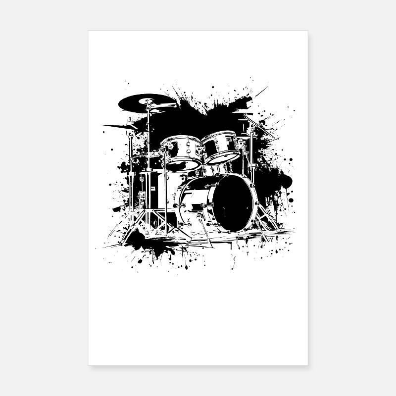 Dessin du kit de batterie Poster 20 x 30 cm