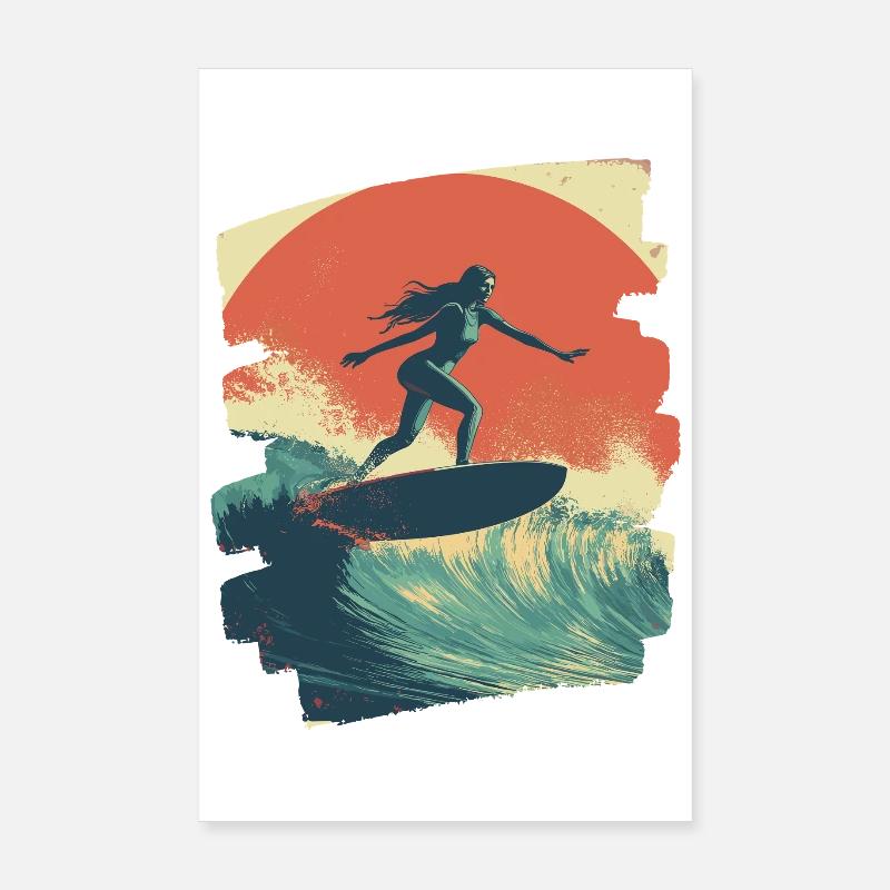 Surfeur Poster 20 x 30 cm