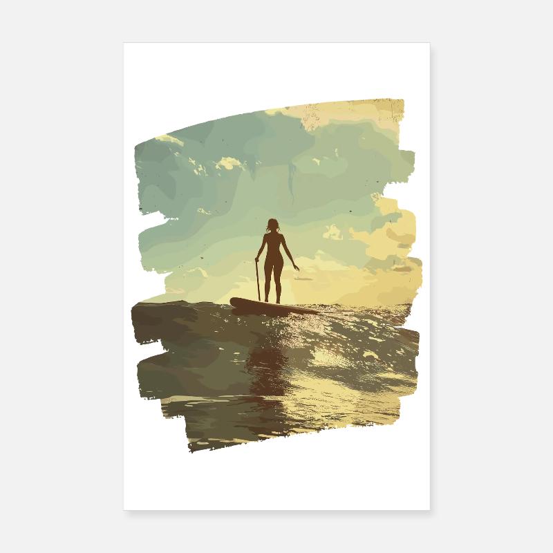 Stand-up paddle SUP Poster 20 x 30 cm