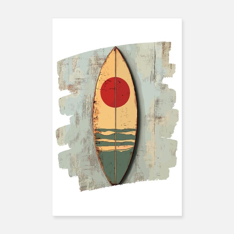 Surfbrett - Poster 20x30 cm - Weiß