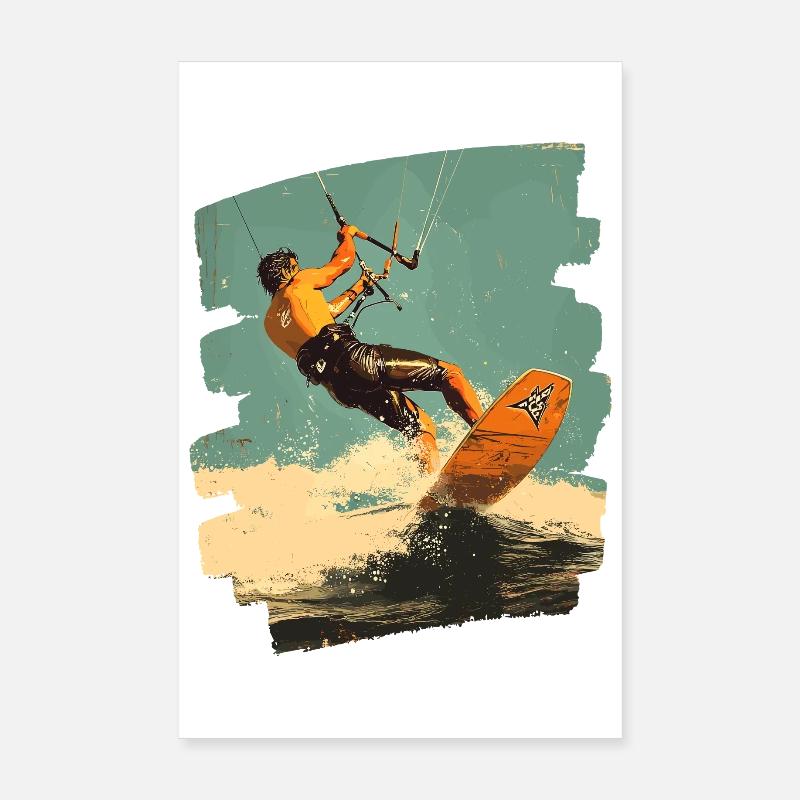 Kitesurfer - Poster 20x30 cm - Weiß