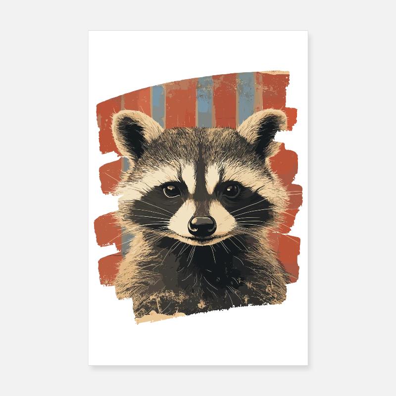 Waschbär Poster 20x30 cm