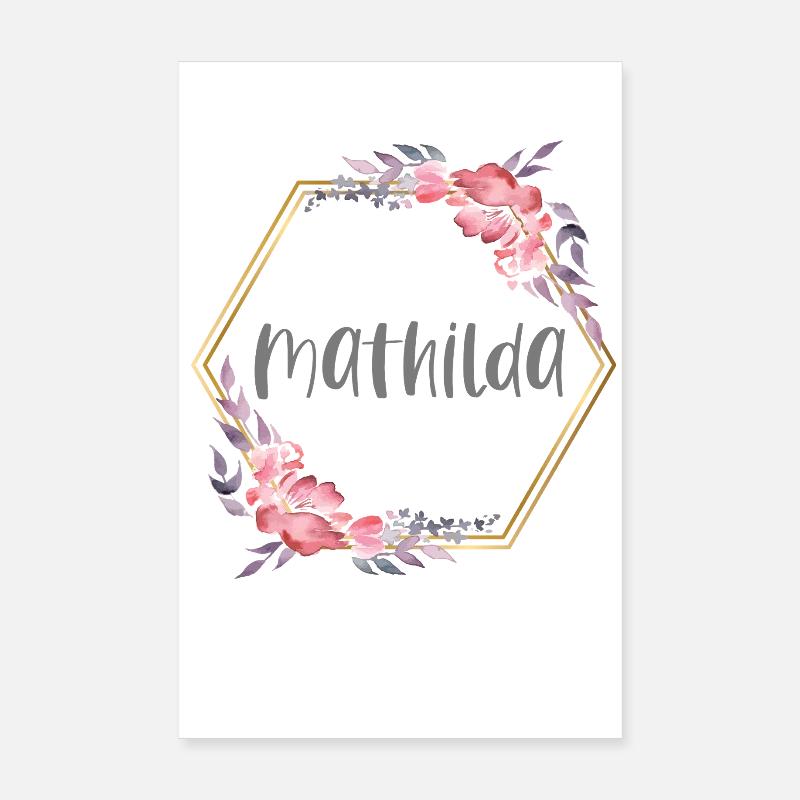 Mathilda Mädchen Name personalisiertes Geschenk Poster 20x30 cm