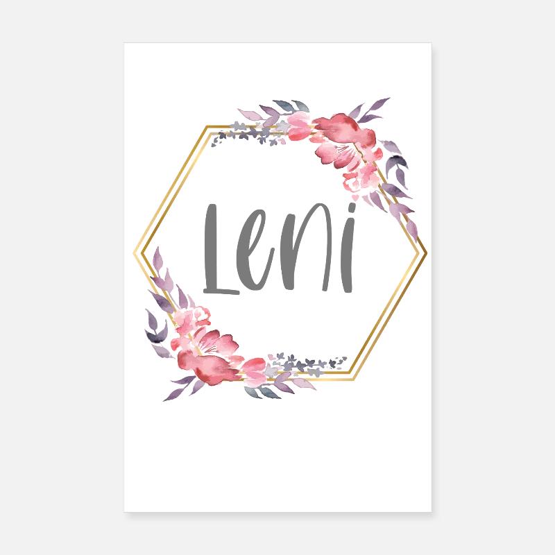 Leni Mädchen Name personalisiertes Geschenk Poster 20x30 cm