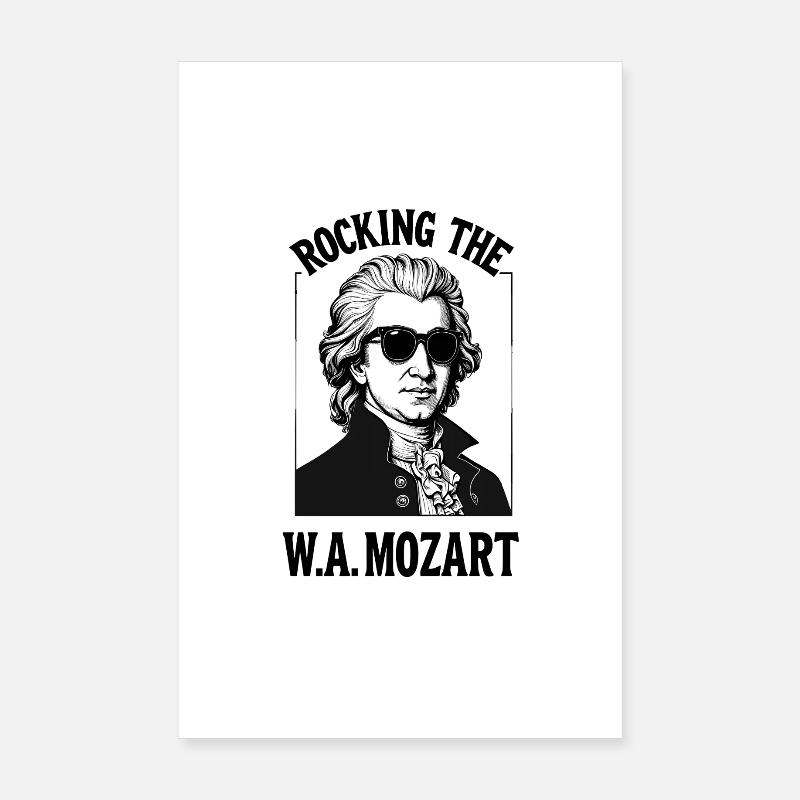 Rocking Mozart Musique classique Compositeur classique - Poster 20 x 30 cm - blanc