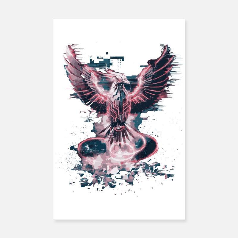 Cyber Phoenix – Digital Rebirth & Tech Ascension Poster 8" x 12" (20x30 cm)
