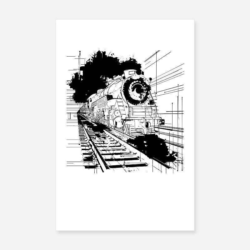 Zug - Poster 20x30 cm - Weiß