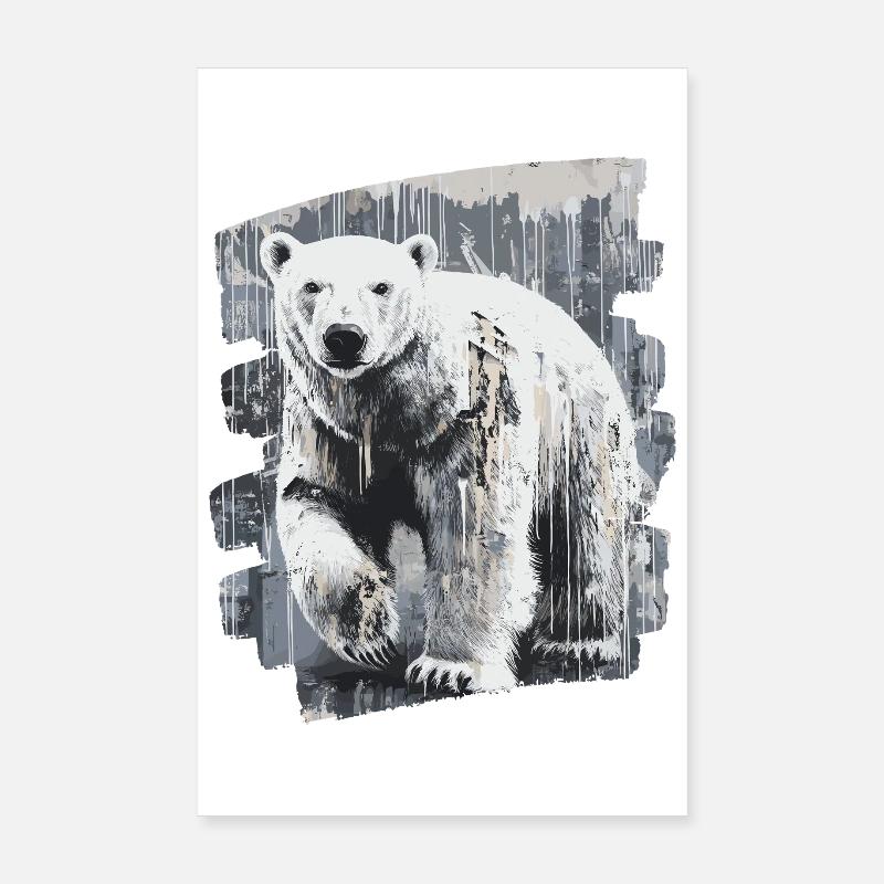 Eisbär Graffiti Sprayer Poster 20x30 cm