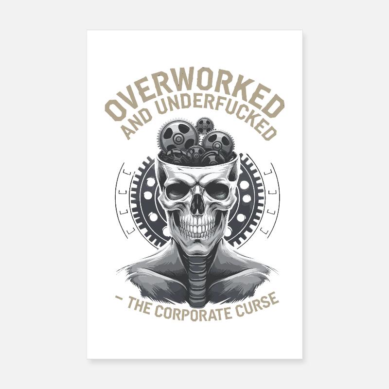 Surmené et sous-évalué - Corporate Skull Design Poster 20 x 30 cm