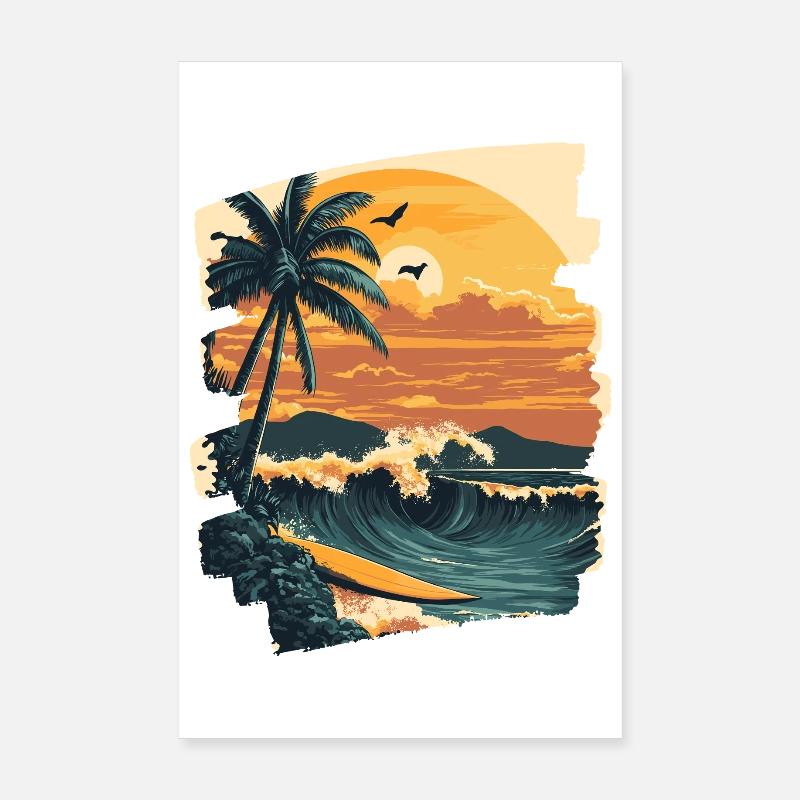 Plage d’Hawaï Poster 20 x 30 cm