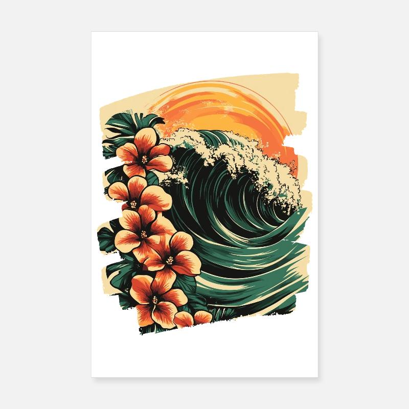 Plage d’Hawaï Poster 20 x 30 cm