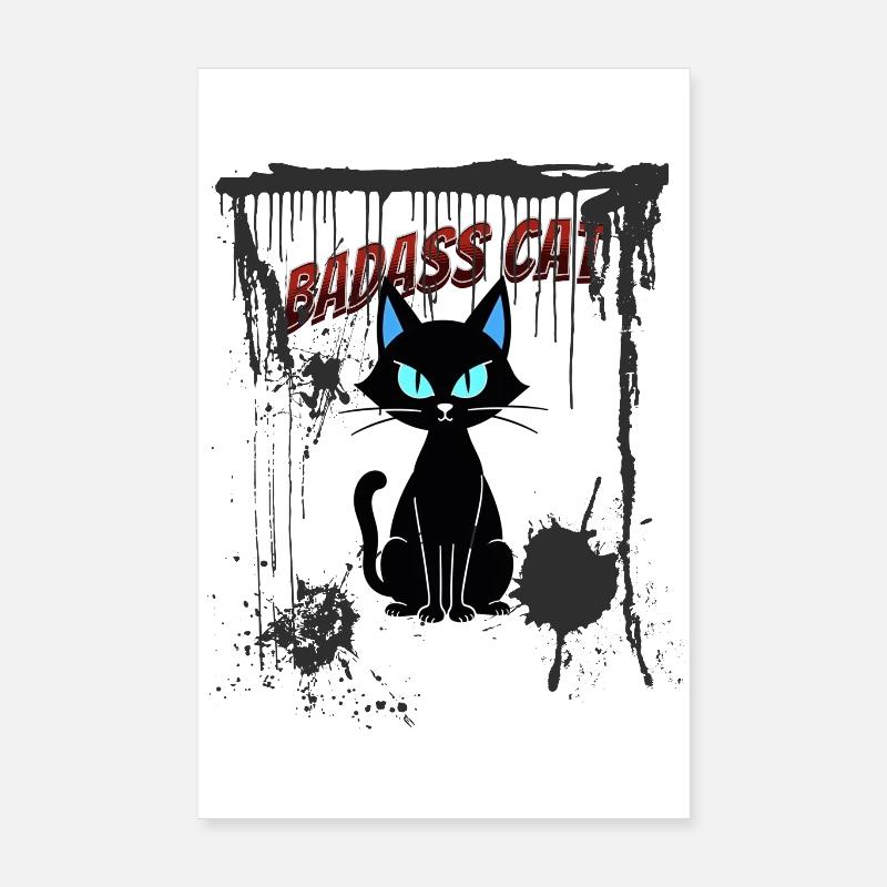 Badass Katze Poster 20x30 cm