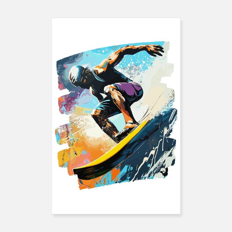 Surfeur Surf Planche de surf Surf Poster 20 x 30 cm