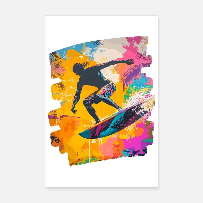Surfeur Surf Planche de surf Surf Poster 20 x 30 cm