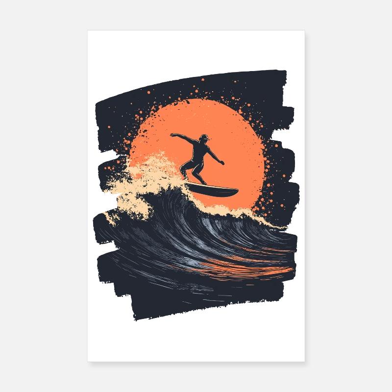 Surfeur Surf Planche de surf Surf Poster 20 x 30 cm