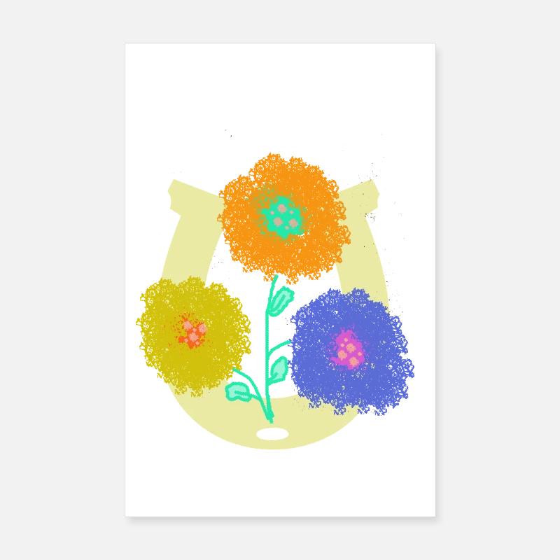 fer à cheval fleurs fleurs anniversaire Poster 20 x 30 cm